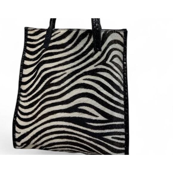RARE! Vintage Pianoforte di Max Mara ZEBRA PRINT FUR TOTE/SHOULDER BAG - Picture 7 of 7
